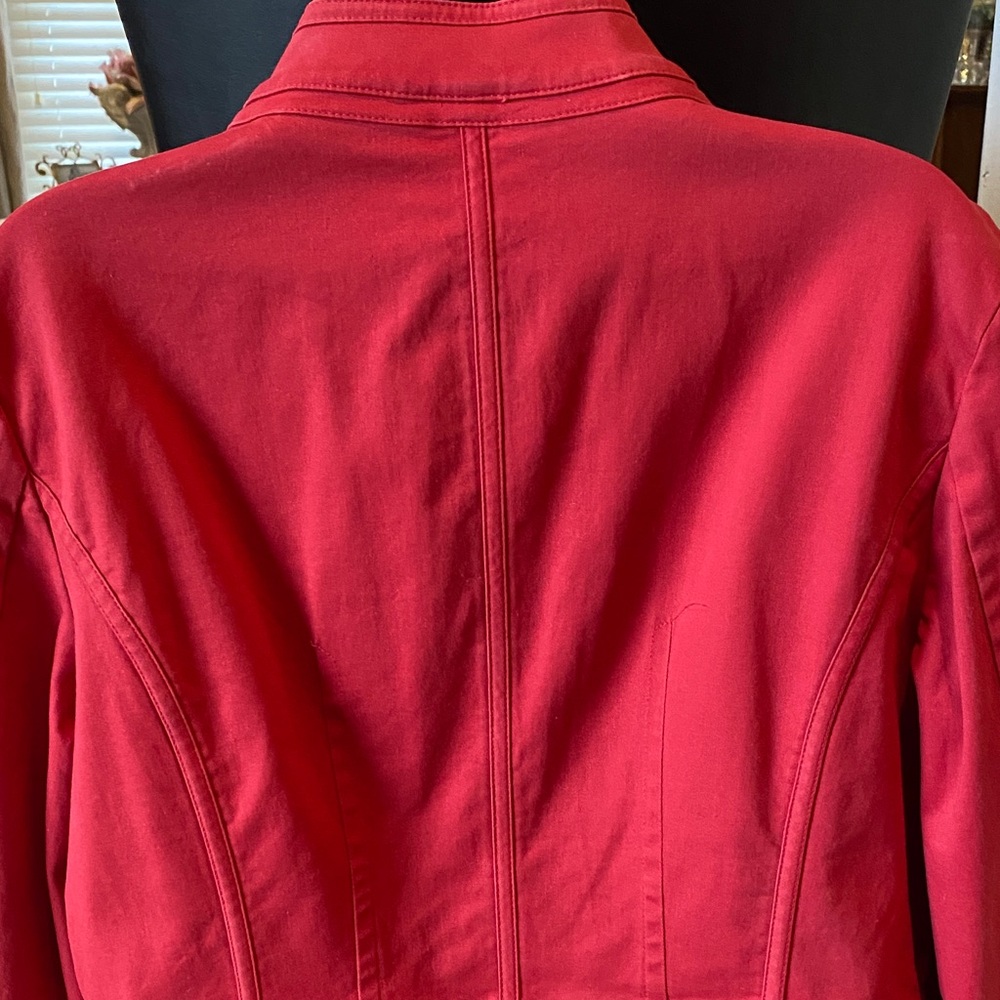 Talbots Red Utility Jacket With Button Accents - image 8